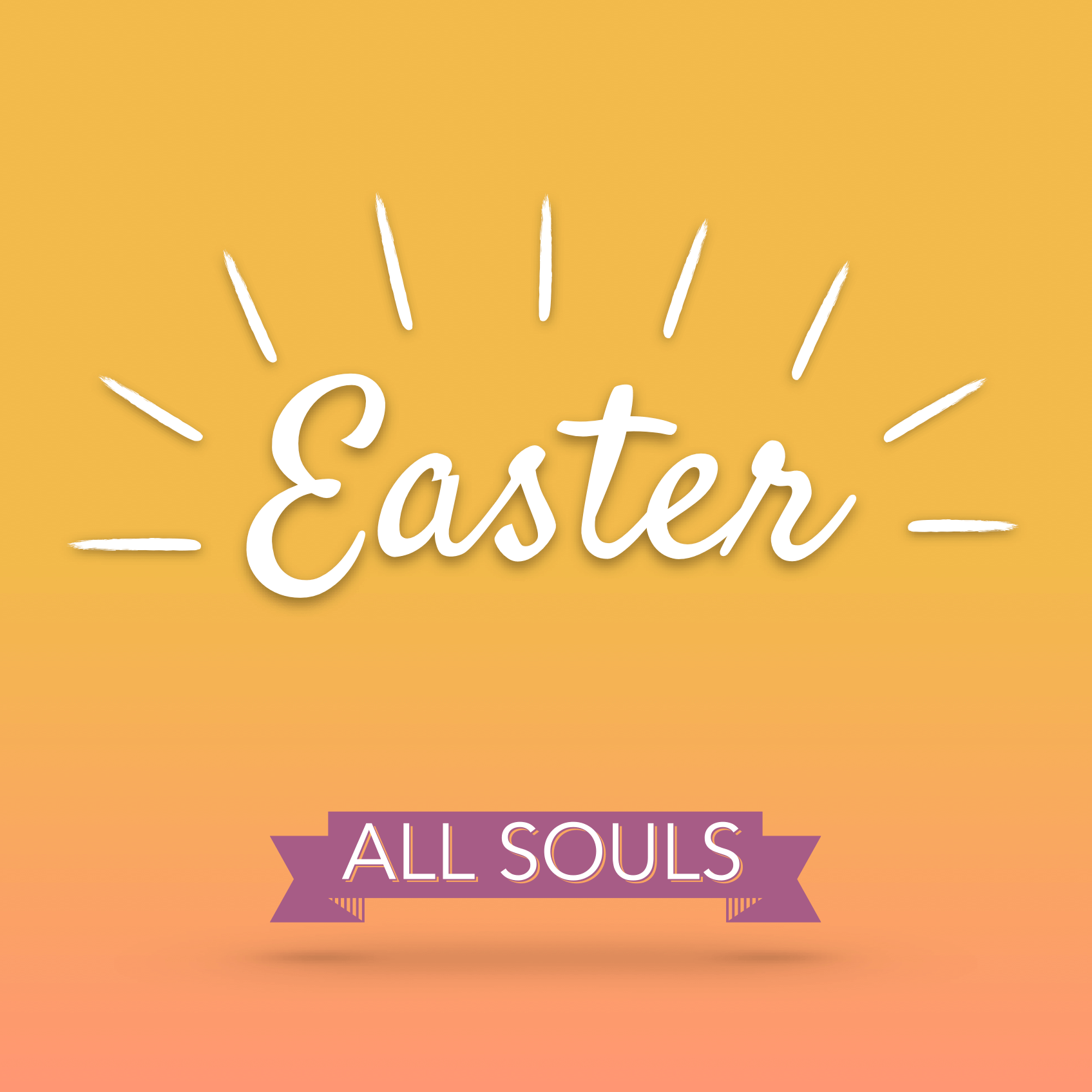 Gradient background with the word Easter